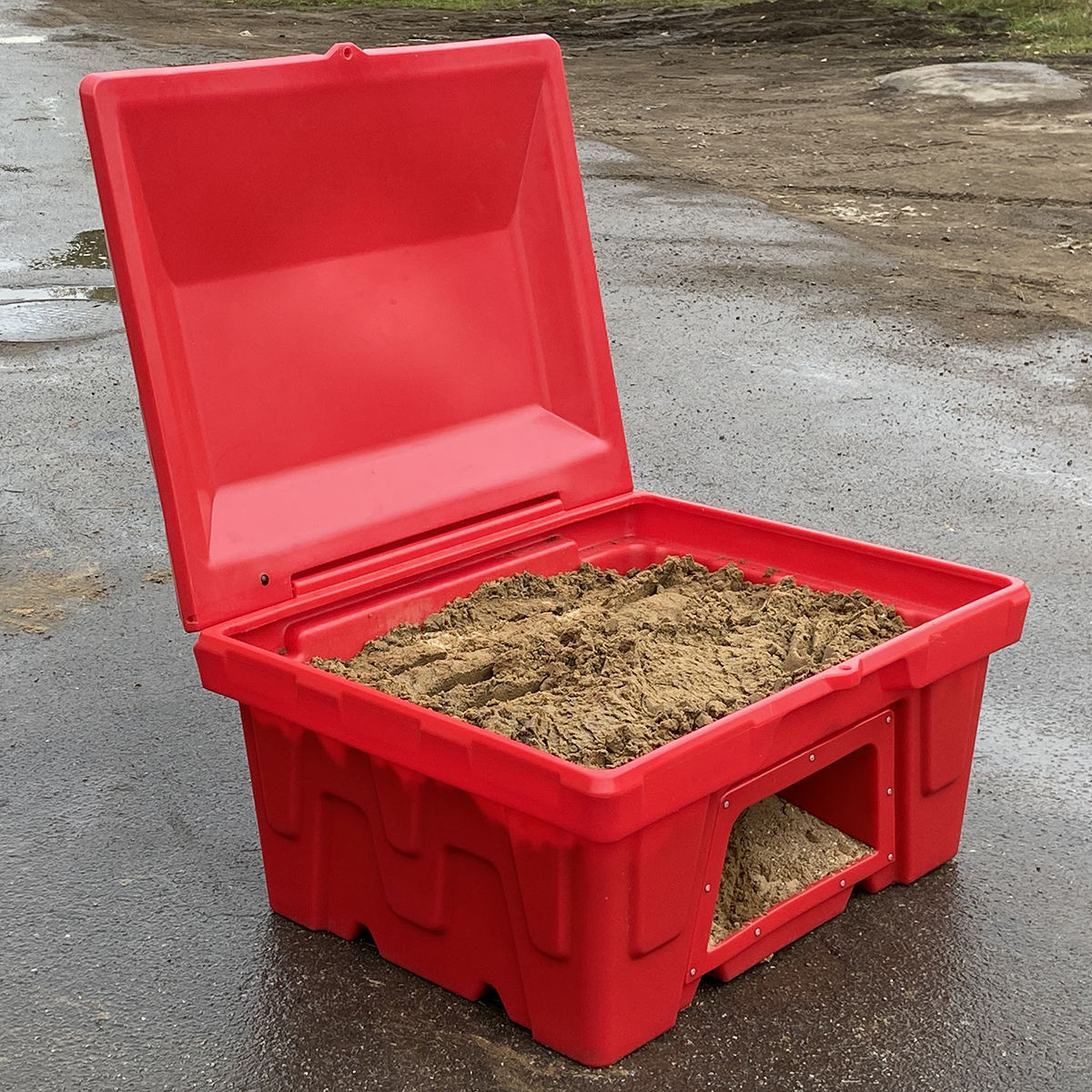 Пластиковый пожарный ящик для песка, реагентов, химикатов и сыпучих субстанций фото 4