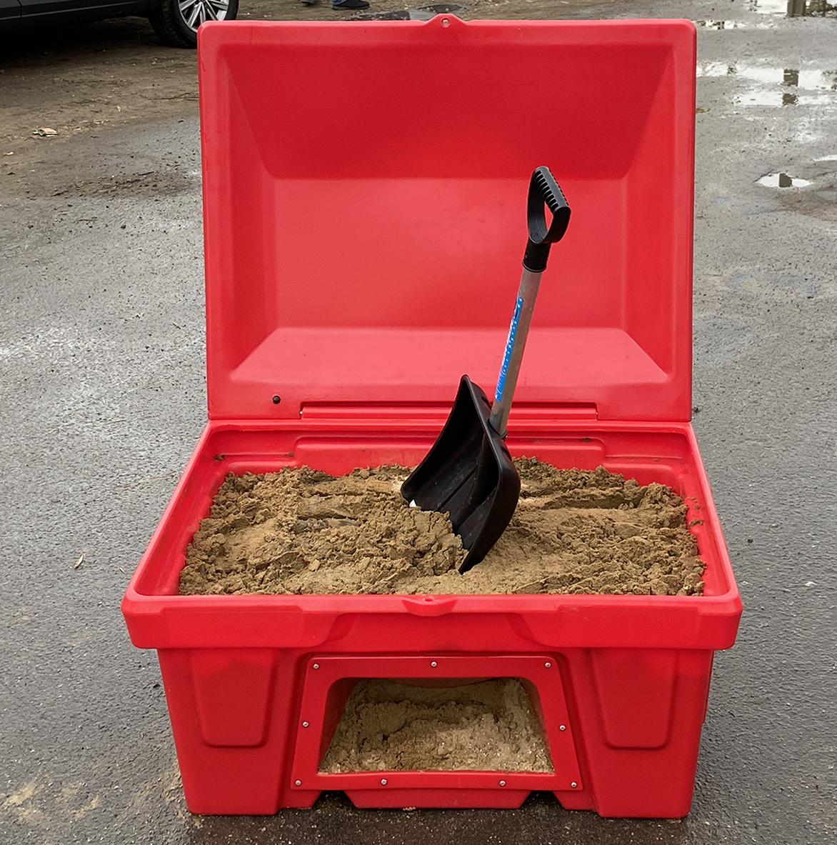 Пластиковый пожарный ящик для песка, реагентов, химикатов и сыпучих субстанций фото 2